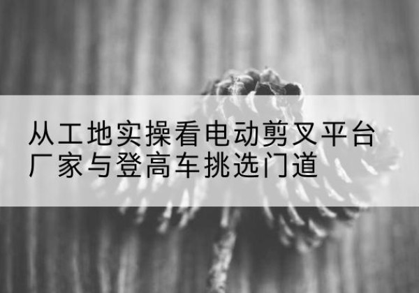 东乡电动剪叉升降平台厂家-从工地实操看电动剪叉平台厂家与登高车挑选门道